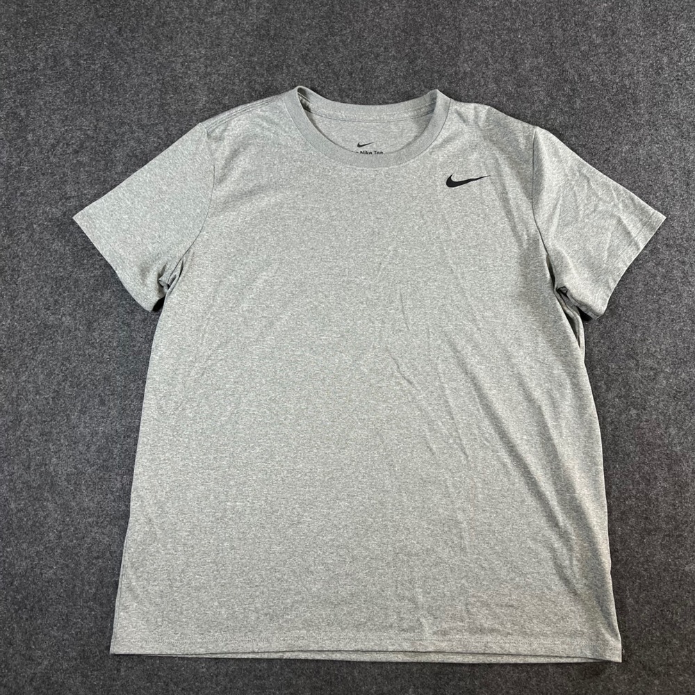 Nike Dri-FIT Mens Heathered Grey Short Sleeve Training T-Shirt Large